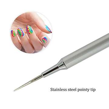Winstonia Nail Art Water Marble Tool for Watermarbling Pattern Manicure – Pointy Stainless Steel P...