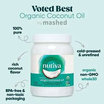 Nutiva Organic Virgin Coconut Oil - Cold Pressed, Unrefined, 54oz