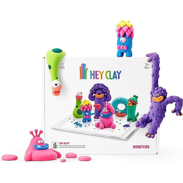 HEY CLAY Monsters - 18 Cans of Vibrant Air-Dry Clay with Fun App for Kids