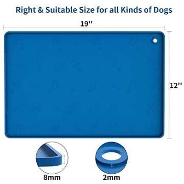 ME.FAN Dog Food Mat - Pet Food Mat - Nonslip Silicone Dog Bowl Mat - Washable Dog Feeding Mat for Fo...