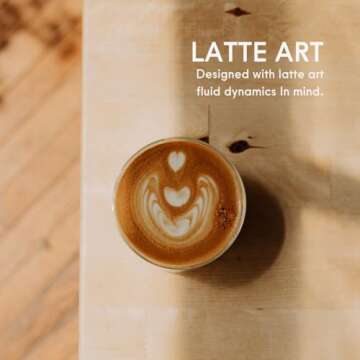 FLUR Latte Glass (Set of 2): For Lattes and Milk Drinks - Makes Latte Art Easier - Double-Walled Bor...