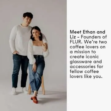 FLUR Latte Glass (Set of 2): For Lattes and Milk Drinks - Makes Latte Art Easier - Double-Walled Borosilicate Glass - Handmade - 7oz (Clear)