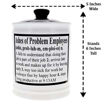 Ashes of Problem Employees Piggy Bank for Adults - Sophisticated Coin Bank, Office Desk Accessories, Storage Jar, Unique Birthday Gifts for Men, Home Decor