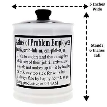 Ashes of Problem Employees Piggy Bank for Adults - Sophisticated Coin Bank, Office Desk Accessories, Storage Jar, Unique Birthday Gifts for Men, Home Decor