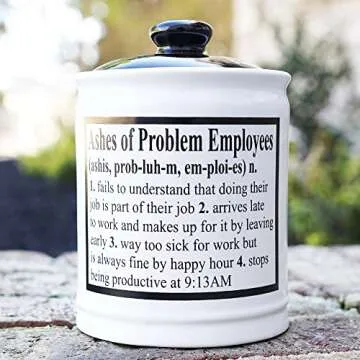 Ashes of Problem Employees Piggy Bank for Adults - Sophisticated Coin Bank, Office Desk Accessories, Storage Jar, Unique Birthday Gifts for Men, Home Decor
