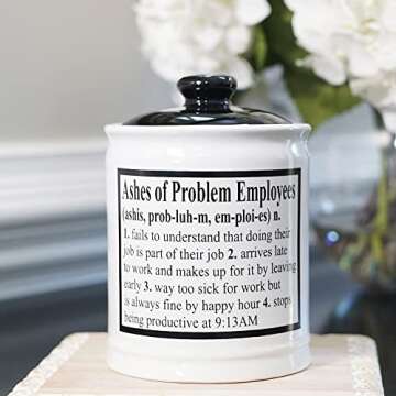 Ashes of Problem Employees Piggy Bank for Adults - Sophisticated Coin Bank, Office Desk Accessories, Storage Jar, Unique Birthday Gifts for Men, Home Decor