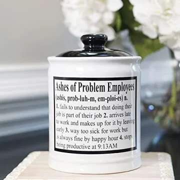 Ashes of Problem Employees Piggy Bank for Adults - Sophisticated Coin Bank, Office Desk Accessories, Storage Jar, Unique Birthday Gifts for Men, Home Decor