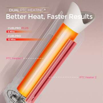 Upgraded Automatic Rotating Curling Iron - TYMO Long Barrel Curling Wand for Long Hair, Ceramic 1 Inch Hair Curler Anti-Scald, Tangle-Free, 600M Ionic, Dual Voltage for Easy Lasting Curls, Gold