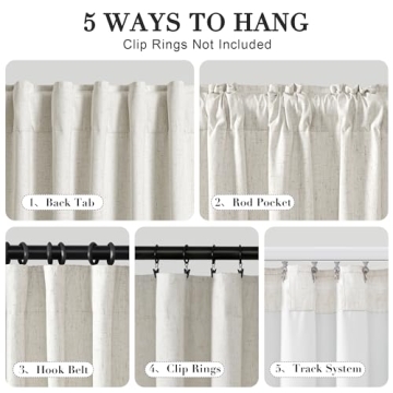 Joywell 100% Blackout Curtains - Elegant Linen Drapes for Home