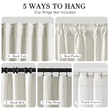 Joywell 100% Blackout Curtains - Elegant Linen Drapes for Home