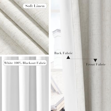 Joywell 100% Blackout Curtains - Elegant Linen Drapes for Home