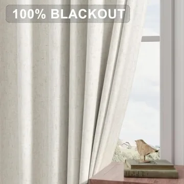 Joywell 100% Blackout Curtains - Elegant Linen Drapes for Home