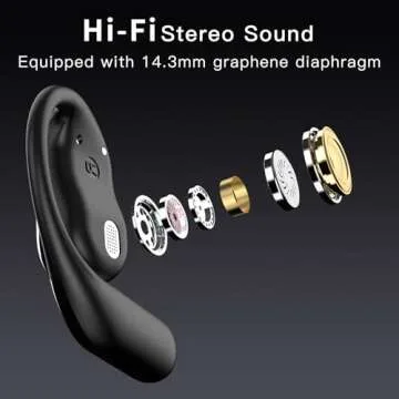 Hsility Wireless Earbuds Bluetooth Earbuds Built-in Mic with Ear Hooks 50H Playtime Ear Buds LED Display Charging Case Waterproof Design for Running Fitness