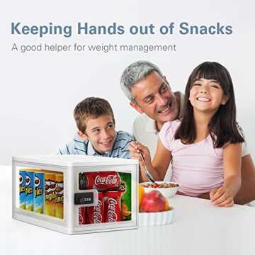 Medicine Lock Box for Safe Medication Storage, Lockable Storage Box for Refrigerator Food Safe, Combination Lock Box for Medication/Personal Items/Phone/Electronics/Snacks (White)