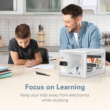 Medicine Lock Box for Safe Medication Storage, Lockable Storage Box for Refrigerator Food Safe, Combination Lock Box for Medication/Personal Items/Phone/Electronics/Snacks (White)