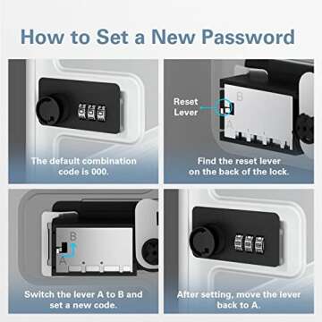 Medicine Lock Box for Safe Medication Storage, Lockable Storage Box for Refrigerator Food Safe, Combination Lock Box for Medication/Personal Items/Phone/Electronics/Snacks (White)