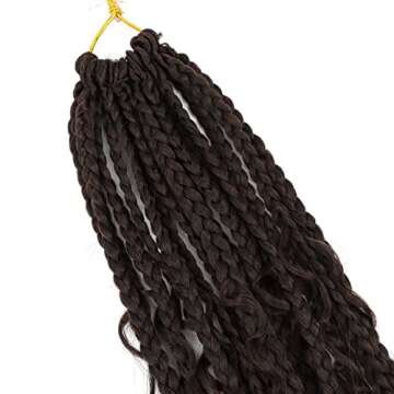 Bohemian Box Braids Crochet Hair 18 Inch Goddess Box Braids Crochet Hair for Black Women 8 Packs Boho Box Braids with Curly Ends 3X Crochet Braids Synthetic Braiding Hair T1B/30