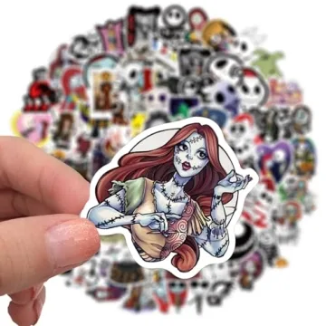 100Pcs The Nightmare Before Christmas Stickers for Water Bottles Skateboard Luggage Laptop Bumper Waterproof Vinyl Halloween Stickers Bulk for Boys Teens Adults (The Nightmare Before Christmas)