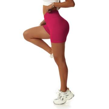 Vertvie Women's Workout Gym Shorts Booty V Cross Spandex Yoga Biker Shorts Scrunch Butt High Waisted Athletic Leggings (Red,Small)