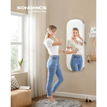 SONGMICS Jewelry Organizer with Lockable Mirror