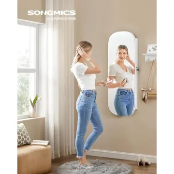 SONGMICS Jewelry Organizer with Lockable Mirror