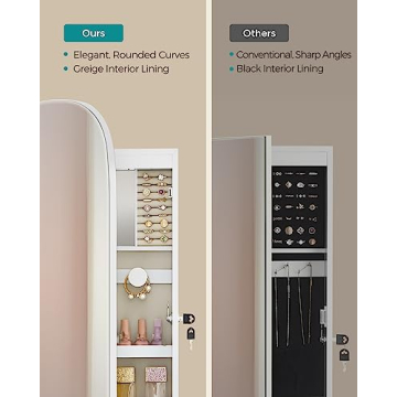 SONGMICS Jewelry Organizer with Lockable Mirror