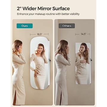 SONGMICS Jewelry Organizer with Lockable Mirror