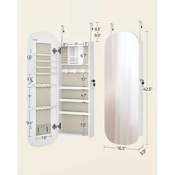 SONGMICS Jewelry Organizer with Lockable Mirror