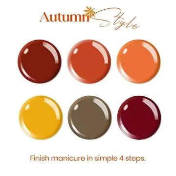 beetles Gel Polish 6 Colors Orange Yellow Gold Red Burgundy Gel Nail Polish Kit Soak Off Nail Art La...