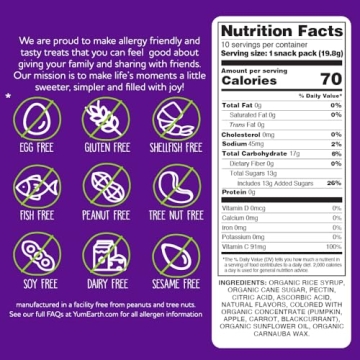YumEarth Organic Fruit Snacks Box - 10 Count Healthy Treats