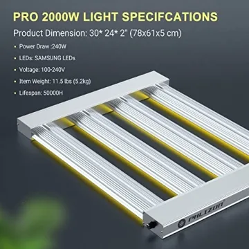 Phlizon Pro 2000 LED Grow Light for Indoor Plants