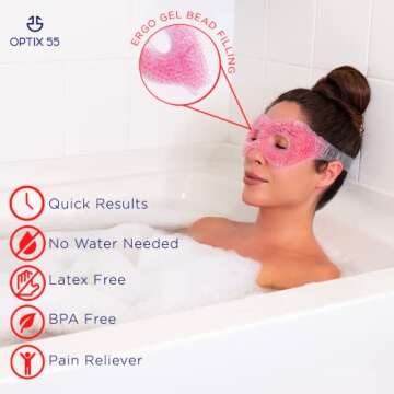 Gel Eye Mask with Eye Holes- Hot Cold Compress Pack Eye Therapy | Cooling Eye Mask for Puffy Eyes, D...