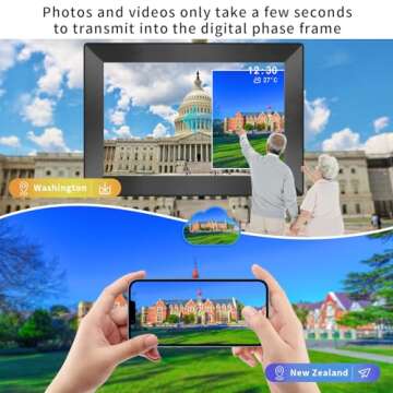 Uhale Digital Picture Frame WiFi Smart Slideshow Picture Frames 10.1Inch HD Digital Photo Frame, 16GB Storage, Electronic Picture Frame Easy to Share Photos and Video via Uhale APP-Gifts for Family
