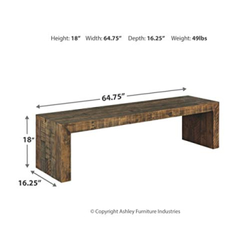 Rustic Wood Dining Bench by Ashley for Your Home