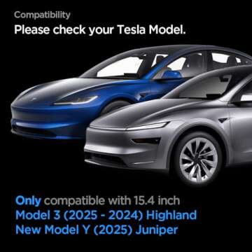 Spigen Tempered Glass Screen Protector [GlasTR EZ FIT] designed for Tesla Model 3(2024/2025), New Mo...
