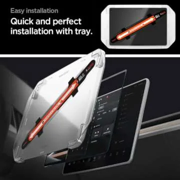 Spigen Tempered Glass Screen Protector [GlasTR EZ FIT] designed for Tesla Model 3(2024/2025), New Model Y (Juniper) 15.4" Dashboard Touchscreen - Matte/Anti Glare/Anti Finger Print