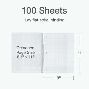 Oxford 1 Subject Graph Notebook - Pack of 3 Quad Ruled (4 X 4) - 8.5 x 11 Grid Paper Notebook - Black Red, And White Covers, 100 Perforated Sheets - For Math, Drawing, And Engineering