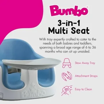Bumbo 3-in-1 Baby Seat Booster with Tray Powder Blue