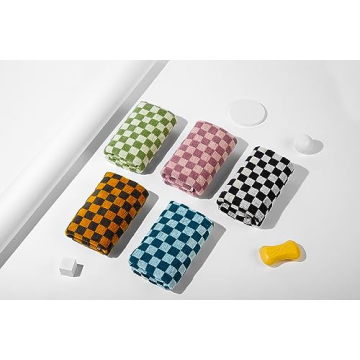 Madi-Cadi Luxurious Checkered Cotton Hand Towels Set of 5