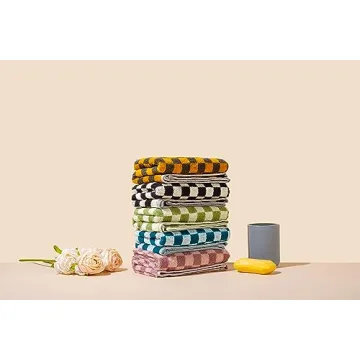 Madi-Cadi Luxurious Checkered Cotton Hand Towels Set of 5