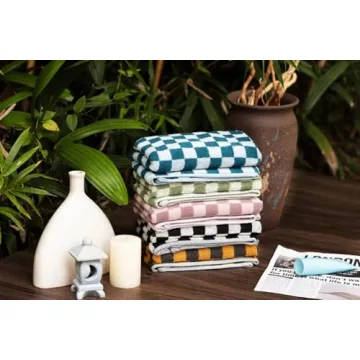 Madi-Cadi Luxurious Checkered Cotton Hand Towels Set of 5