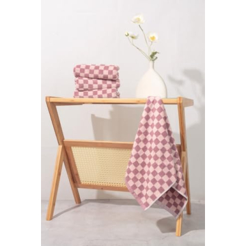 Madi-Cadi Luxurious Checkered Cotton Hand Towels Set of 5