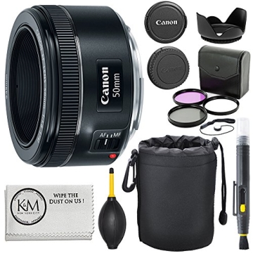 Canon EF 50mm f/1.8 STM Lens Bundle with Filters and Accessories