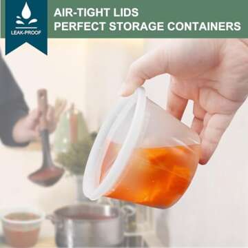 vivigu Deli Containers with Lids 48 Sets [8,16, 32 oz 16 Each ] - Food Storage Containers with Lids Freezer Safe, Soup Containers for Restaurant, BPA Free | Portion Control | Leakproof | Microwave