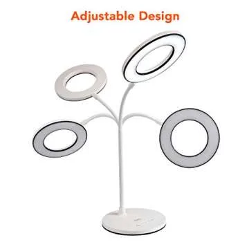 Miady LED Desk Lamp Eye-Caring Table Light, 3 Color Modes with 4 Levels of Brightness, Dimmable with Adapter, Touch Control Sensitive, 360° Flexible