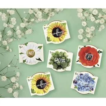 Buzzy Seeds Terracotta Mini Grow Pots | Herb, Plant, Flower Starter Kit for Kids & Adults | Assorted 6-Pack, Daydream Collection | Guaranteed to Grow | Best Indoor-Outdoor Gardening Gift