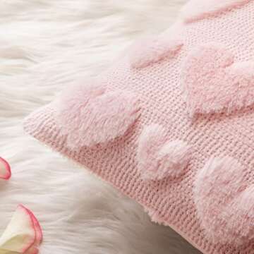 MIULEE Set of 2 Light Pink Valentines Pillow Covers Heart Love Decorative Cute Throw Pillows 18x18 I...