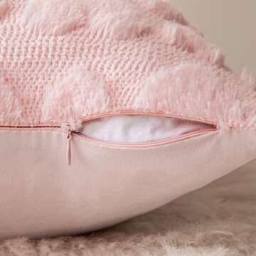 Heart Pillow Covers for Valentine's Day Soft Plush Cushion