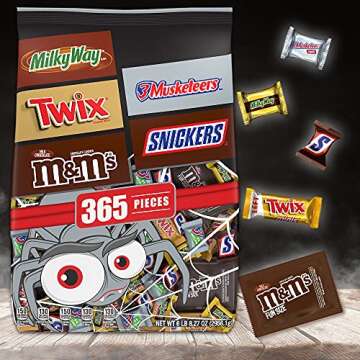M&M'S, SNICKERS, TWIX, MILKY WAY & 3 MUSKETEERS Individually Wrapped Bulk Candy Assortment, 104.27 o...