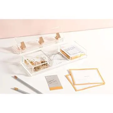 russell+hazel Stackable Acrylic Bloc Organizer for Office Supplies